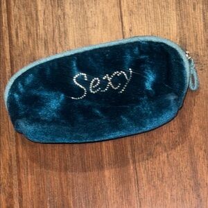 Blue Velvet SEXY Pouch with Rhinestone Detail